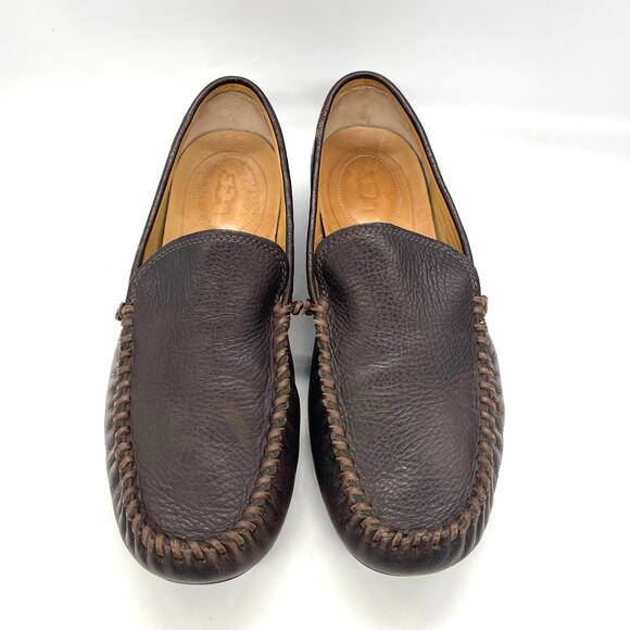 UGG Men\'s Jennings Classic Slip-On Brown Leather Loafers Size  12 main image 4